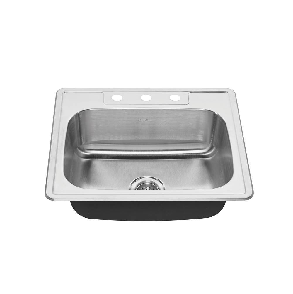 The Water ClosetAmerican Standard CanadaColony® 25 x 22-Inch Stainless Steel 3-Hole Top Mount Single Bowl Kitchen Sink