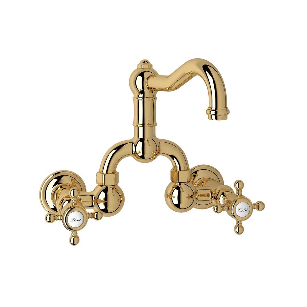 The Water ClosetRohl CanadaAcqui® Wall Mount Bridge Lavatory Faucet With Column Spout